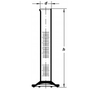 Циліндр мірний 1-кл. 250 мл з ніс. і скл. осн., Чехія