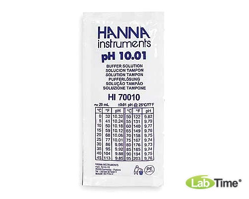 HI 70010C Раствор калибровочный рН:10,01 упак. 25 шт. по 20 мл с сертификатом