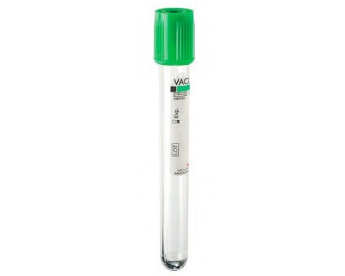 Пробірка вакуумна Na-гепарин 9 мл. 16х100 зелений 100 шт. упак.