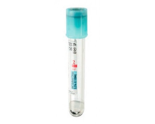 Пробірка вакуумна цитрат Na 3,2% -VACUTEST IN 2 мл. 13х75 мм. блакитний 100 шт.упак.
