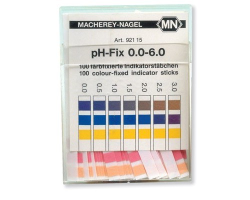 pH індикатор - тест-смужки, діапазон виміру pH 0,0 - 6,0