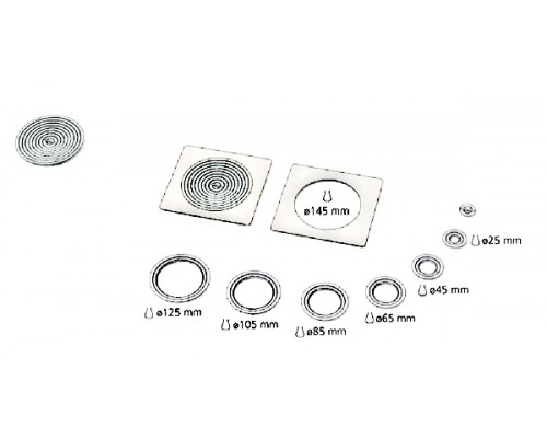 Крышка плоская с 1 отверстием 147 мм и набором колец различных диаметров