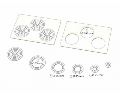 Крышка плоская для Пельтье CDP 115 с 3 отверстиями 107 мм и набором колец различных диаметров