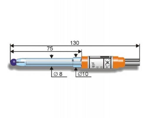 Електрод лаб. рН-вимірювальний ЕС-10607/4, аналог ЕСЛ-45-11 (до рН-150) /0..12, 0..100 С / при низькій і змінюється в широких межах температурі