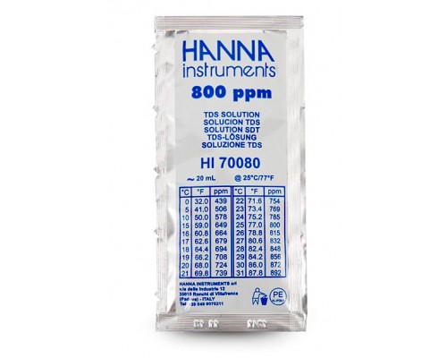 HI 70080C Розчин калібрувальний 800 мг / л упак. 25 шт. по 20 мл c сертифікатом
