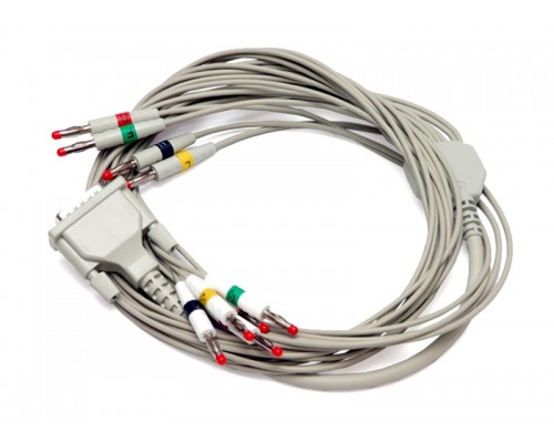 Дефізащітний ЕКГ кабель на 3 відведення для СА-360В (R-5651-1)